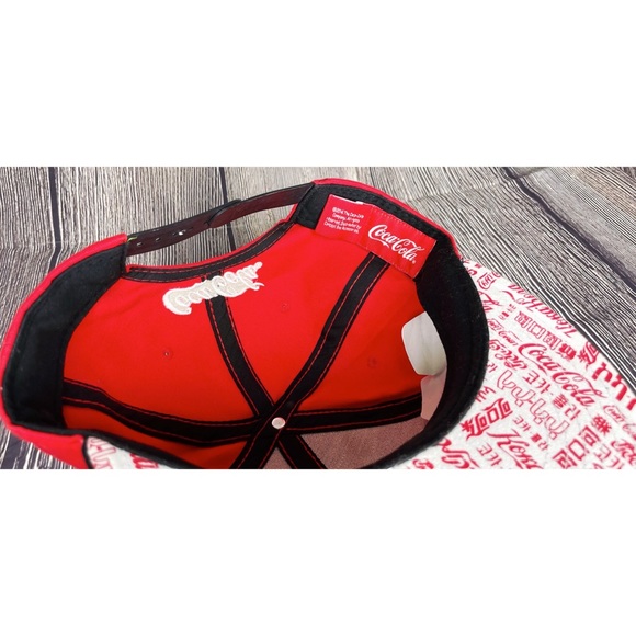 Coca-Cola Israel Red Adjustable Snapback Embroidered Multi Language Bill Hat Cap - Picture 6 of 7
